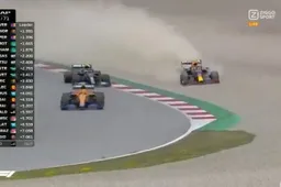 Verstappen raakt Perez kwijt vooraan door mislukte inhaalactie op Norris