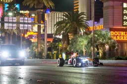 Perez is already racing down Las Vegas' famed Strip with Red Bull