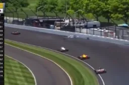 Video: Hard crash for Rahal after loose tyre in Indy 500