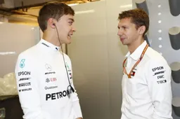 George Russell in actie voor Mercedes tijdens testdagen Bahrein