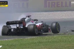 CRASH: Grosjean kegelt Gasly en Hulkenberg uit de GP van Spanje