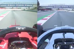 De snelste ronden van Hamilton en Vettel in Barcelona naast elkaar