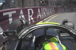Hamilton puts his Mercedes car in the wall and causes red flag