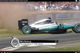 Video: Rosberg geef een donut show tijdens Festival of Speed