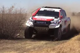 Alonso hobbelt over de weg bij de Lichtenburg 400 in Zuid-Afrika