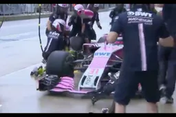 Ocon schiet door tijdens pitstop VT1 Verenigde Staten