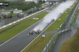 Japanese GP gets off to a chaotic start, Verstappen defends P1