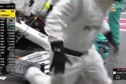 BEELD: Chaos bij de pitstop van Lewis Hamilton tijdens Duitse GP