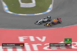 Video: Rosberg duwt Verstappen van de baan