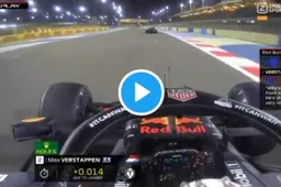 Verstappen wordt opgehouden door 'glijdende' Hamilton