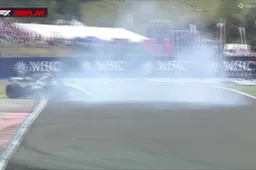 Hamilton vliegt bijna de muur in met spectaculaire spin in Hongarije