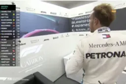 Hamilton reageert verbaasd op de clash tussen Vettel en Verstappen