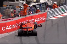 VIDEO: Sebastian Vettel crasht in de muur tijdens VT3 Monaco