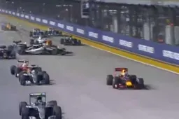 Video: Hulkenberg crasht tijdens start GP Singapore