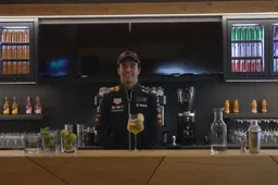 Perez maakt tropische Red Bull-cocktail en daagt fans uit hetzelfde te doen