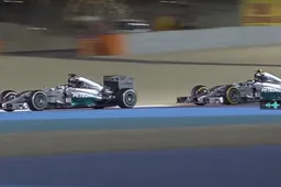 Historisch gevecht: Lewis Hamilton en Nico Rosberg strijden in de woestijn