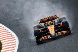 Norris tops timesheets as Verstappen spins in a tricky FP1