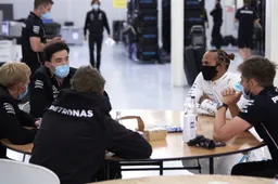 The first laps for Lewis Hamilton in over three months