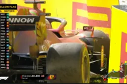 Leclerc parkeert wagen in de muur en bezorgt Ferrari een hoop extra werk