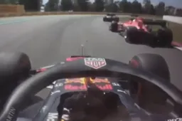 De start van de GP Spanje: Max Verstappen zoeft buitenom in bocht 3 naar P3!