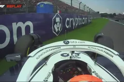 Tsunoda vliegt de lucht in na botsing met Ricciardo tijdens GP van Mexico