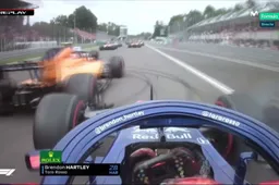 Brendon Hartley valt na een paar meter uit op Monza!