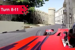 Video: Eerste onboard beelden van circuit van Baku