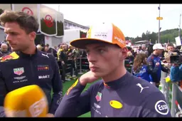 Verstappen teleurgesteld voor de camera van Ziggo na kwalificatie Spa