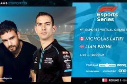 Erg bont gezelschap aan de start van de virtuele GP van Bahrein