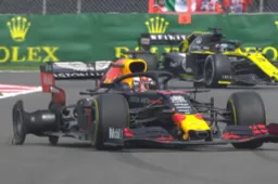 Verstappen valt terug tot laatste plek in Mexico: lekke band na touché met Bottas