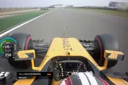 WAT?! Hulkenberg reed 260 km/h, zonder handen!