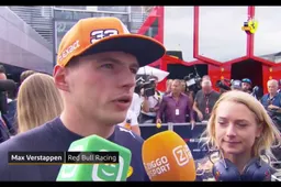 Verstappen na tijdstraf voor de camera van Ziggo
