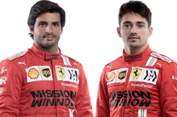 The new helmets and overalls of Leclerc and Sainz at Ferrari