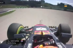 Video: Verstappen kust zachtjes de muur