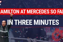 Hamilton's Mercedes carrière tot nu toe in minder dan drie minuten!