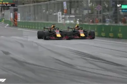 Max Verstappen in gevecht met Ricciardo tijdens GP Azerbeidzjan