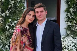 Verstappen strak in het pak voor bruiloft samen met vriendin Kelly Piquet
