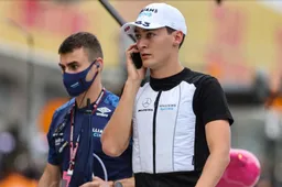 George Russell at the wheel of a Mercedes for test in Hungary