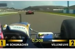Villeneuve en Schumacher verwikkeld in titelstrijd in 1997