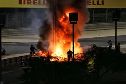 Even Grosjean's visor had melted after the crash in Bahrain!