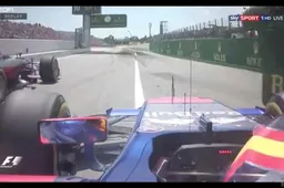 Video: Sainz probeert in te halen over het gras!