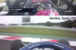 Vergelijk: Hartley (2018) en Gasly (2019) crashen in Barcelona