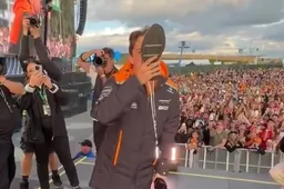 Fans op Silverstone gaan uit hun dak: Norris en Piastri doen shoey
