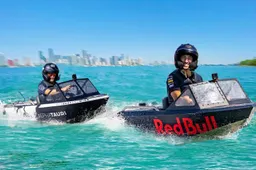 Red Bull laat Ricciardo en Tsunoda racen in mini-speedboten