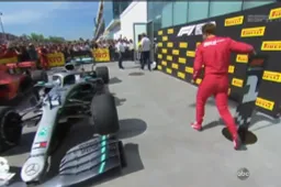 Watch: Vettel switches signs with Hamilton after controversial race loss!