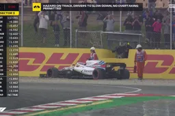 Lance Stroll zet zijn Williams tijdens Q1 in het grind