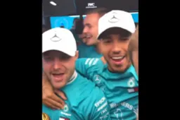 Watch Bottas and Hamilton sing 'We Are The Champions' amidst title celebrations!