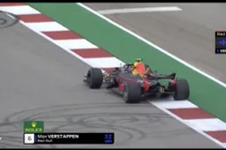 Verstappen rijdt zijn achterwiel kapot tijdens de kwalificatie in Austin