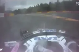 WATCH: Perez almost slams into barriers at Raidillon