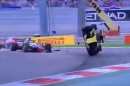 Nico Hulkenberg vliegt over de kop in Abu Dhabi!